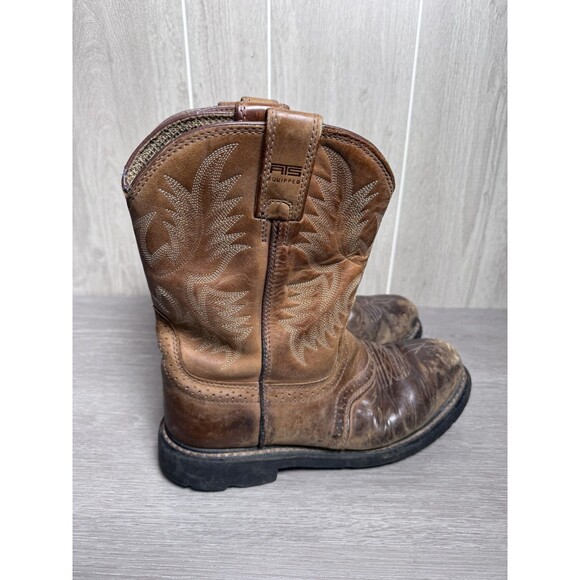 Ariat Men\'s Work Western Boots US 8.5D Brown Leather ATS Equipped Slip Oil main image 9